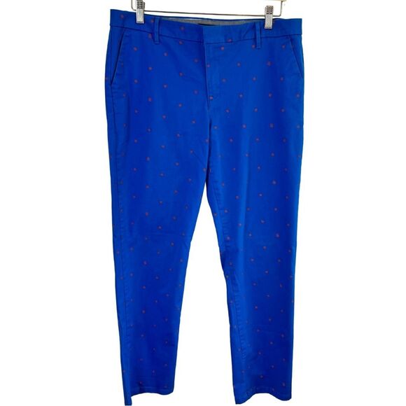 Tommy Hilfiger Blue & Red Nautical Print Stretch Slim Fit Chino Pants Size 12 - Picture 1 of 14